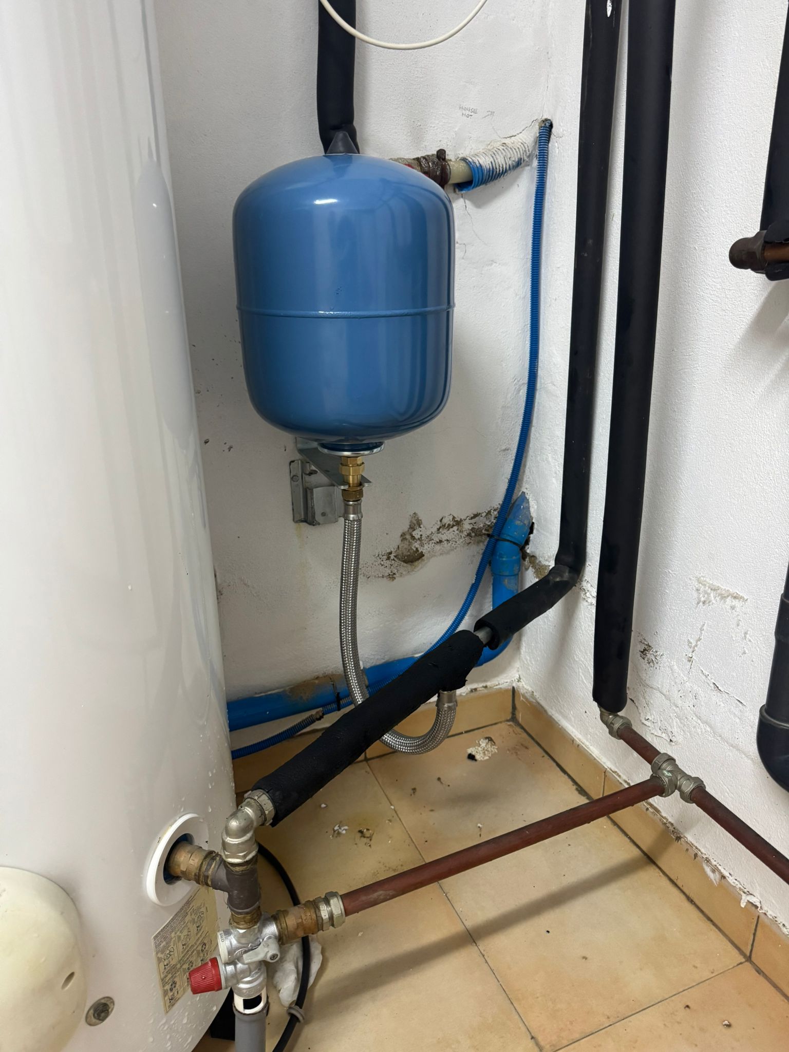 New pressure tank installation