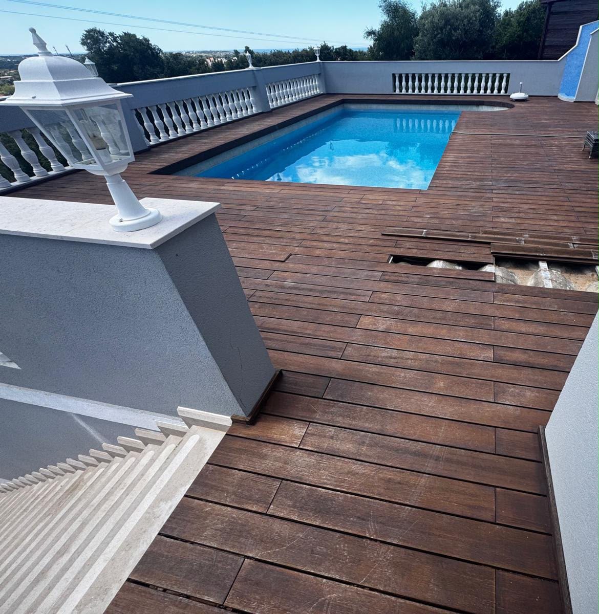 Pool area before patio renovation
